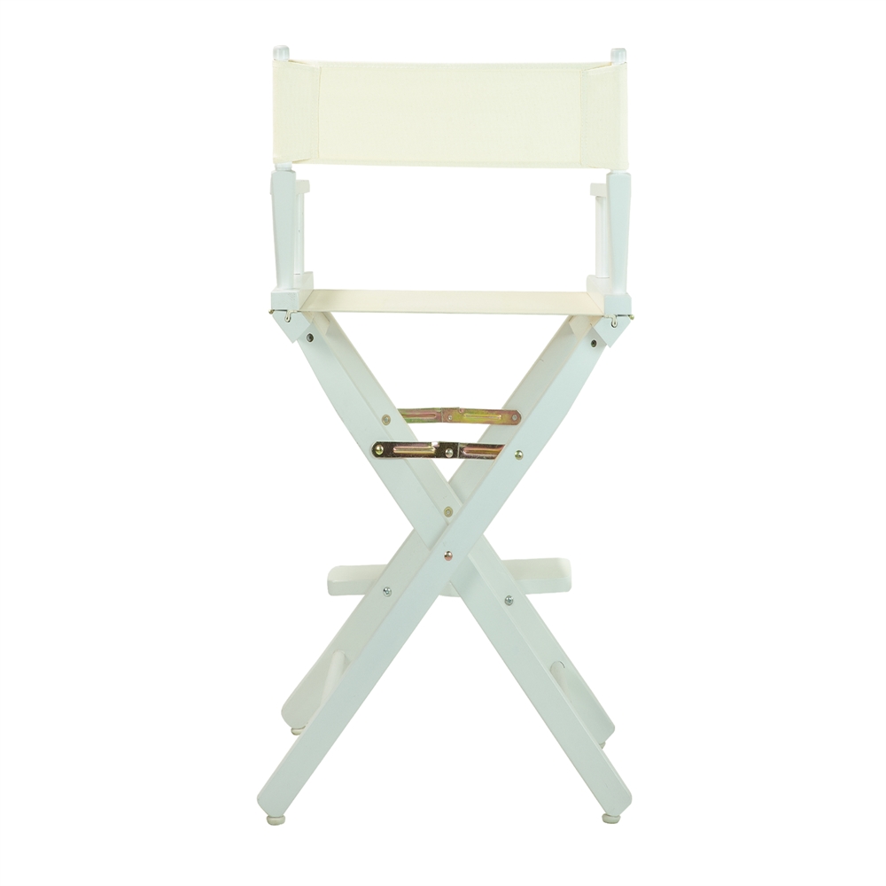 30" Director's Chair White Frame-Natural/Wheat Canvas. Picture 4