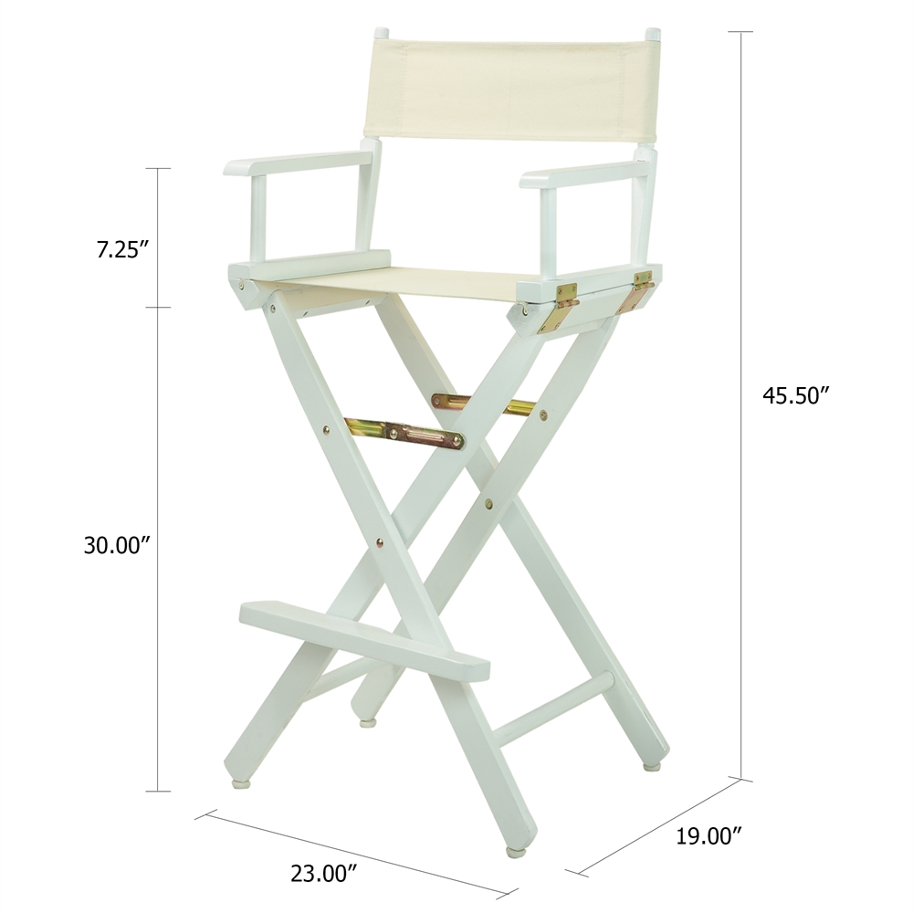 30" Director's Chair White Frame-Natural/Wheat Canvas. Picture 5