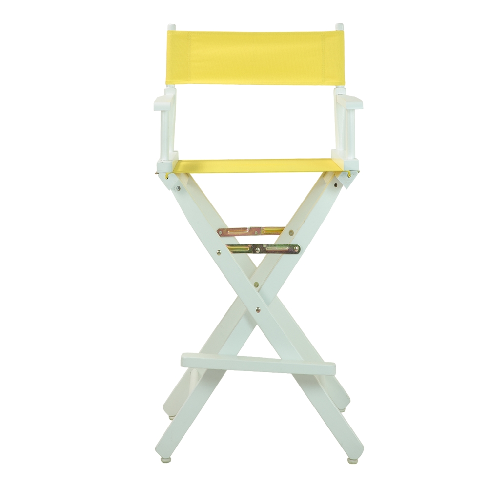 30" Director's Chair White Frame-Yellow Canvas. Picture 1