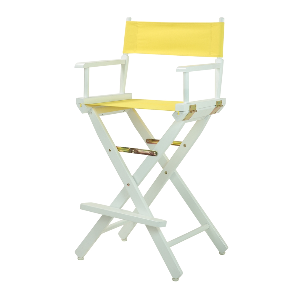 30" Director's Chair White Frame-Yellow Canvas. Picture 2