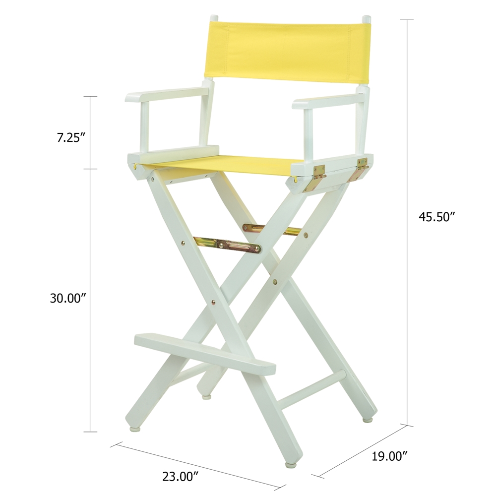 30" Director's Chair White Frame-Yellow Canvas. Picture 5