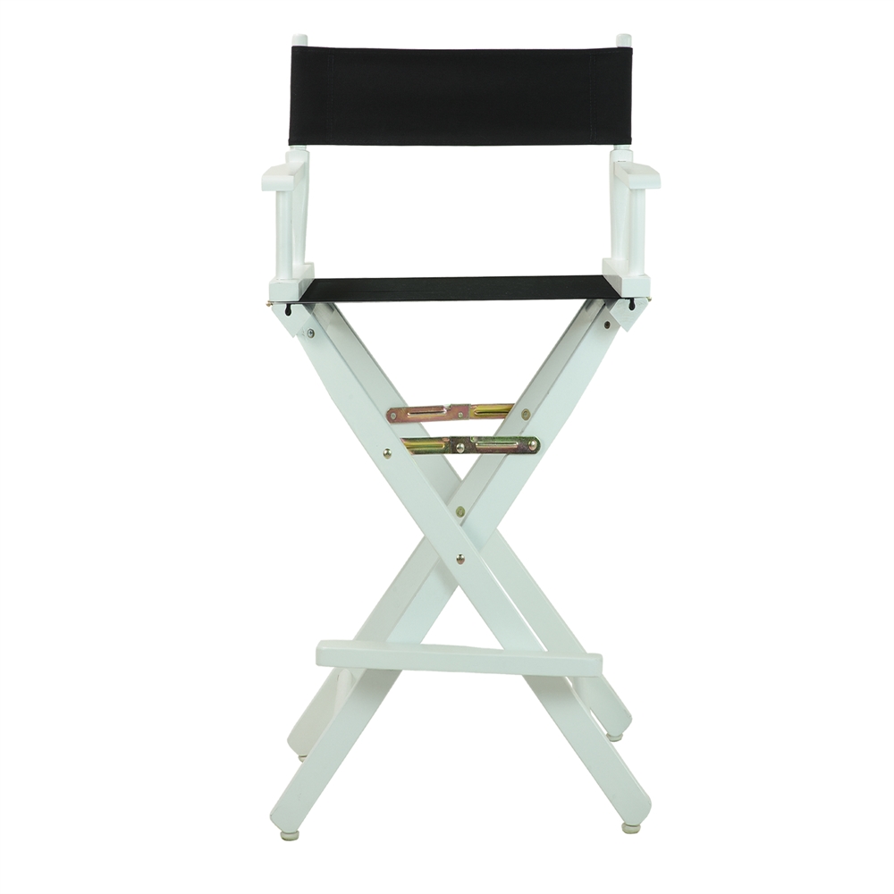 30" Director's Chair White Frame-Black Canvas. Picture 2