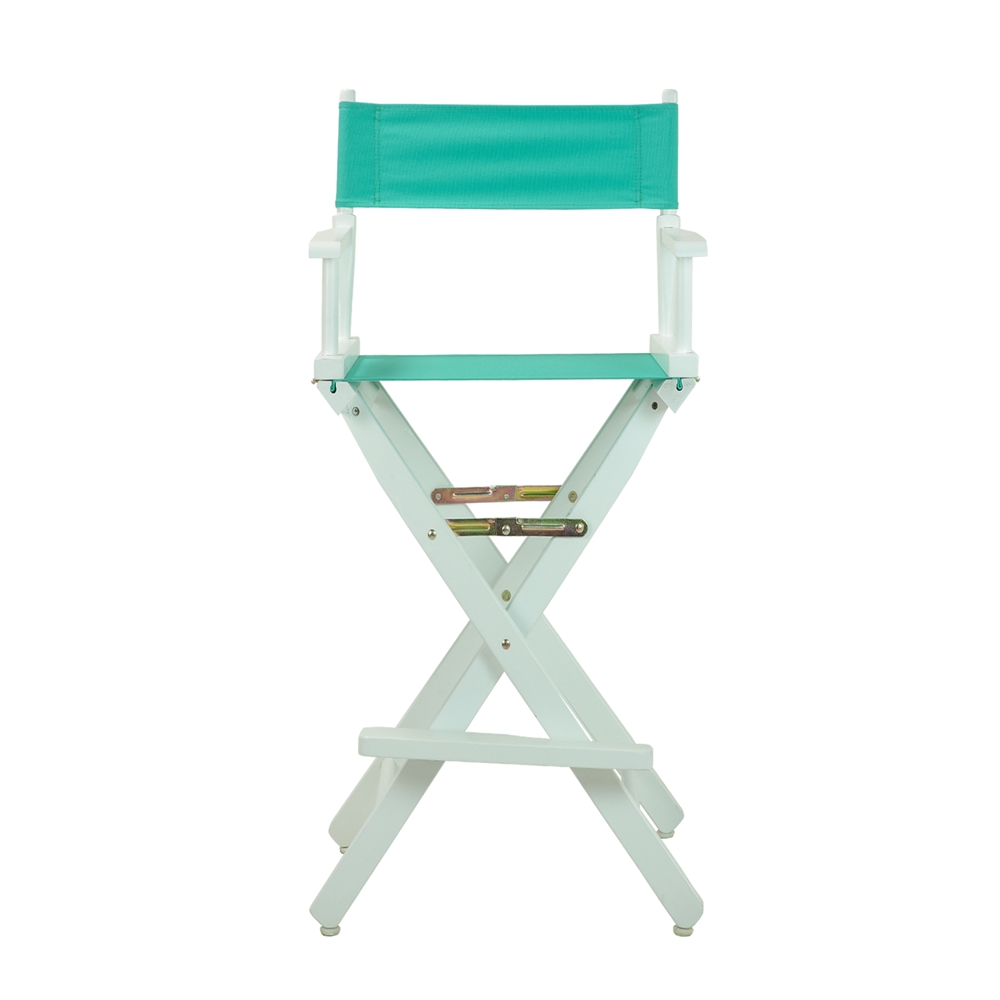 30" Director's Chair White Frame-Teal Canvas. Picture 1
