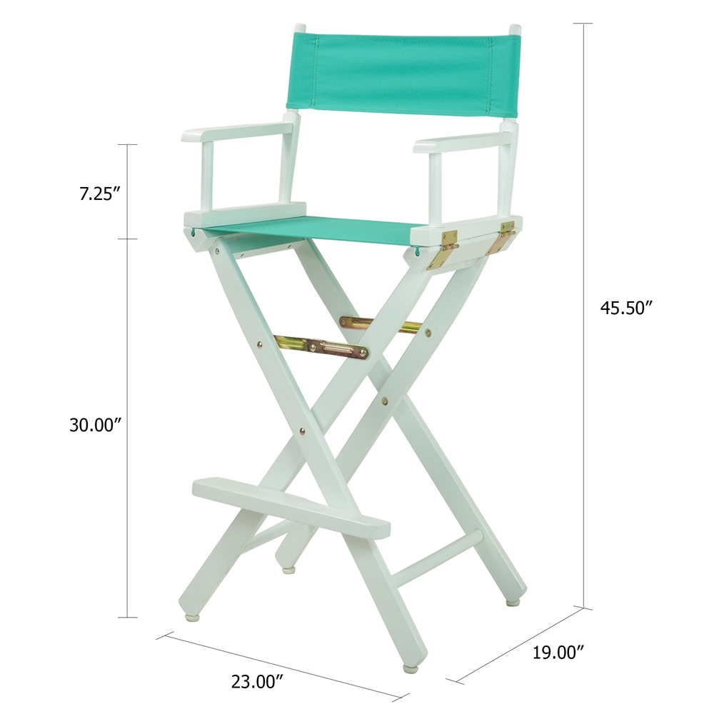 30" Director's Chair White Frame-Teal Canvas. Picture 5