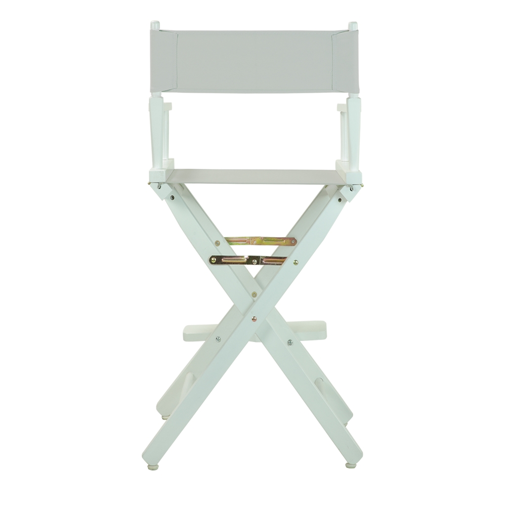 30" Director's Chair White Frame-Gray Canvas. Picture 4