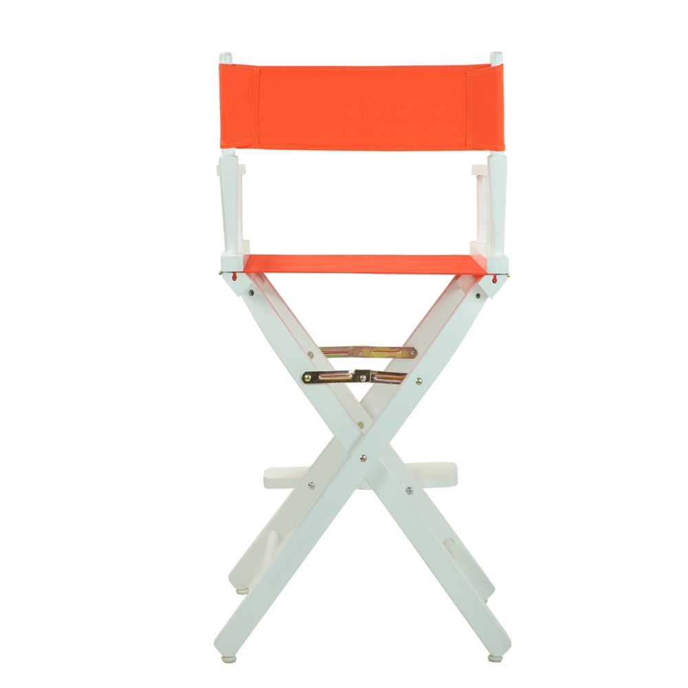 30" Director's Chair White Frame-Orange Canvas. Picture 4