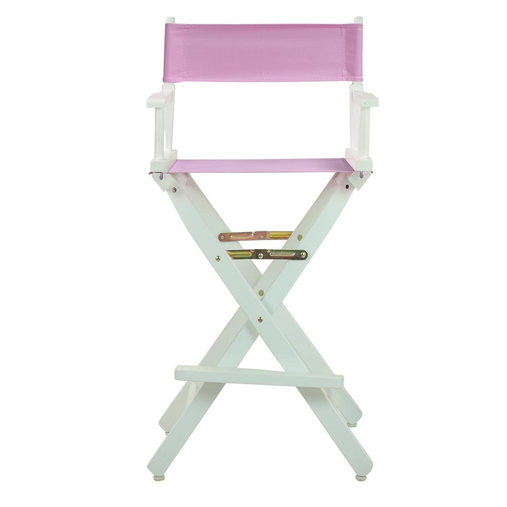 30" Director's Chair White Frame-Pink Canvas. Picture 1