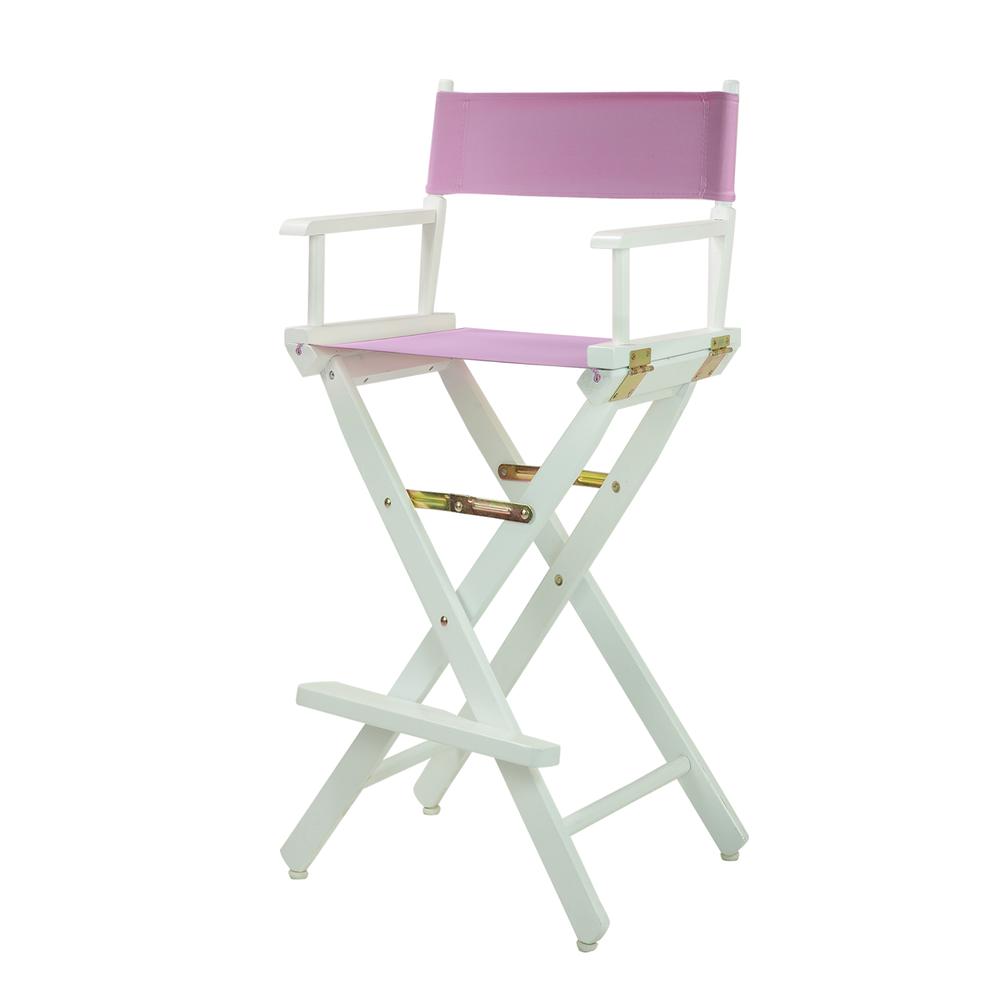 30" Director's Chair White Frame-Pink Canvas. Picture 5