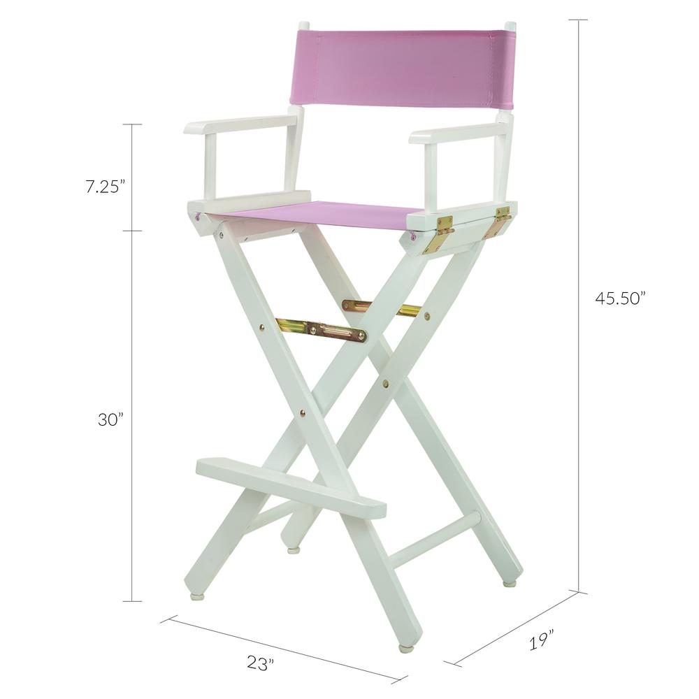 30" Director's Chair White Frame-Pink Canvas. Picture 6