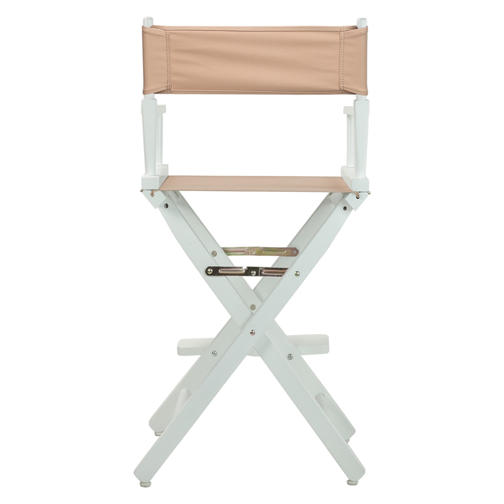 30" Director's Chair White Frame-Tan Canvas. Picture 4