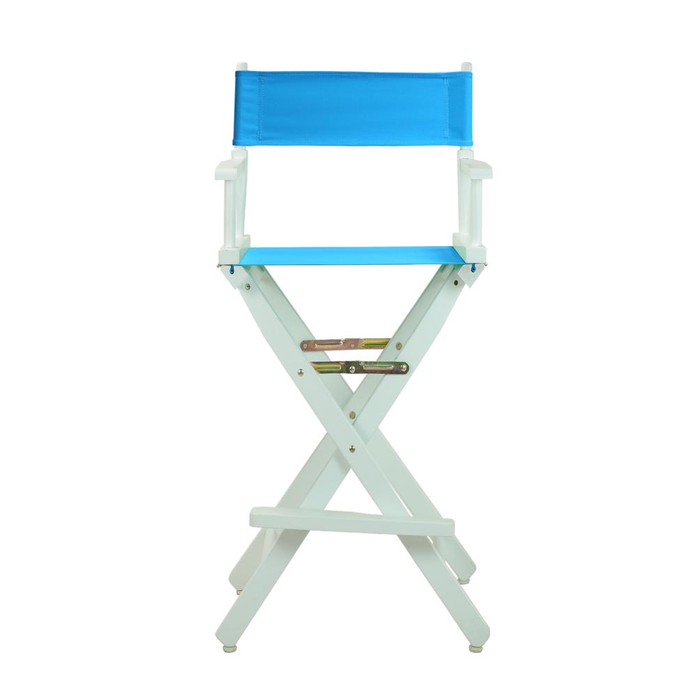 30" Director's Chair White Frame-Turquoise Canvas. Picture 1