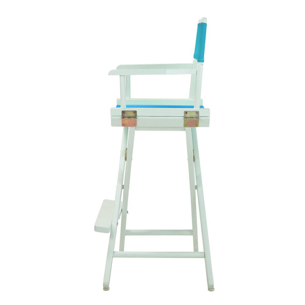 30" Director's Chair White Frame-Turquoise Canvas. Picture 2