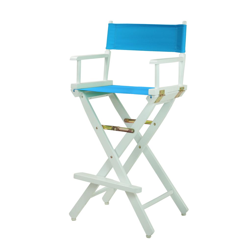 30" Director's Chair White Frame-Turquoise Canvas. Picture 5