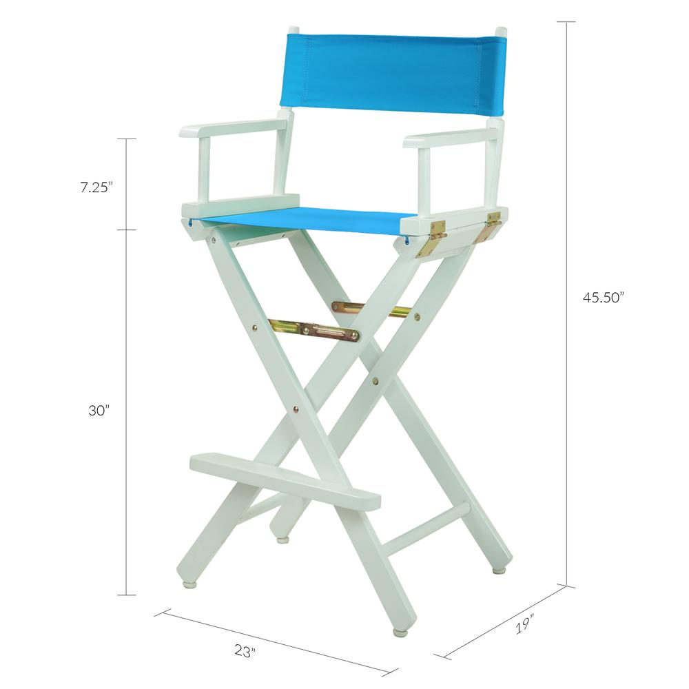 30" Director's Chair White Frame-Turquoise Canvas. Picture 6