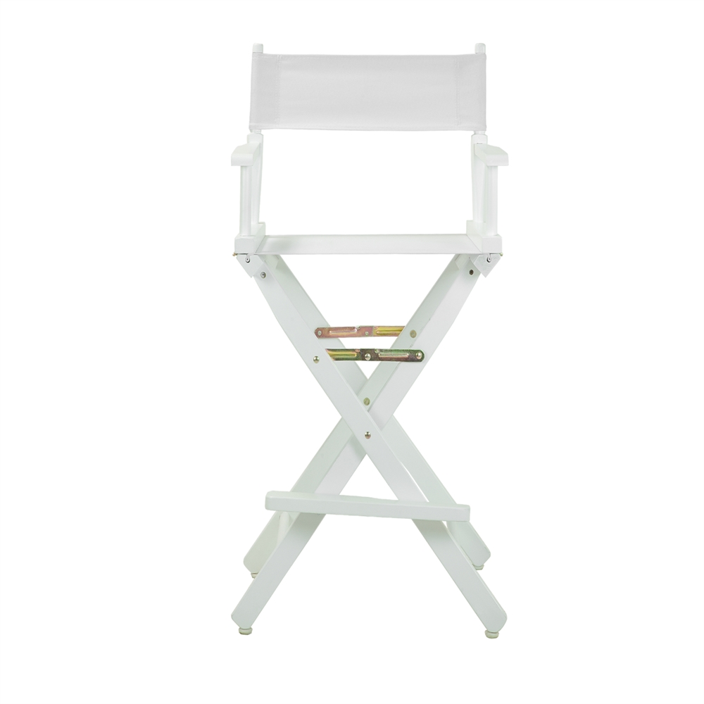 30" Director's Chair White Frame-White Canvas. Picture 1