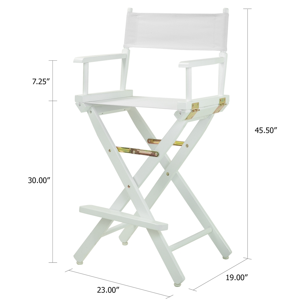 30" Director's Chair White Frame-White Canvas. Picture 5