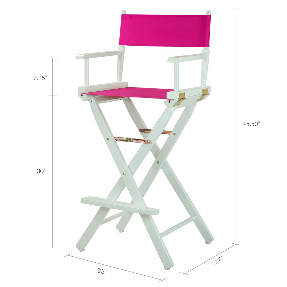30" Director's Chair White Frame-Magenta Canvas. Picture 6