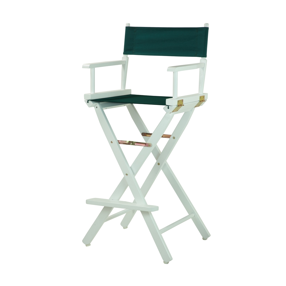 30" Director's Chair White Frame-Hunter Green Canvas. Picture 2