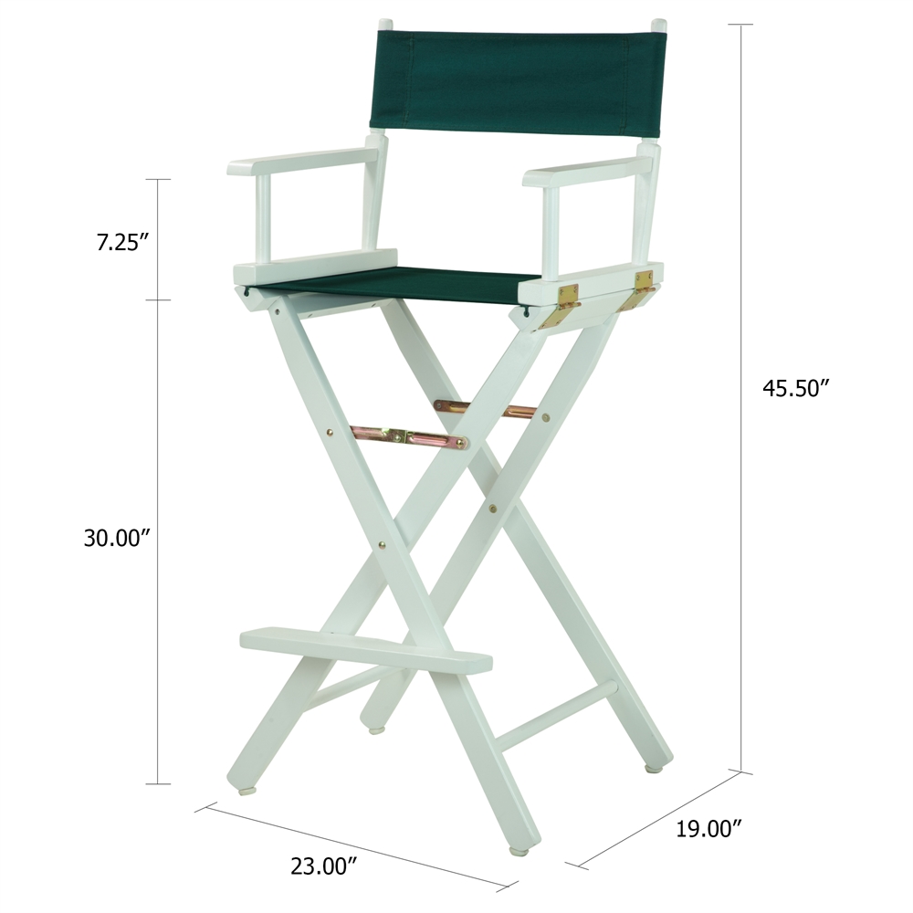 30" Director's Chair White Frame-Hunter Green Canvas. Picture 5