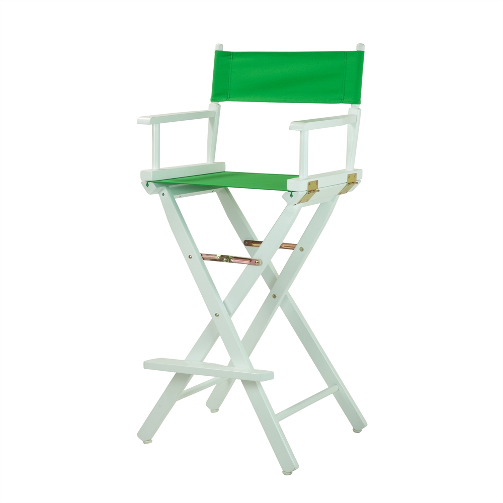 30" Director's Chair White Frame-Green Canvas. Picture 2