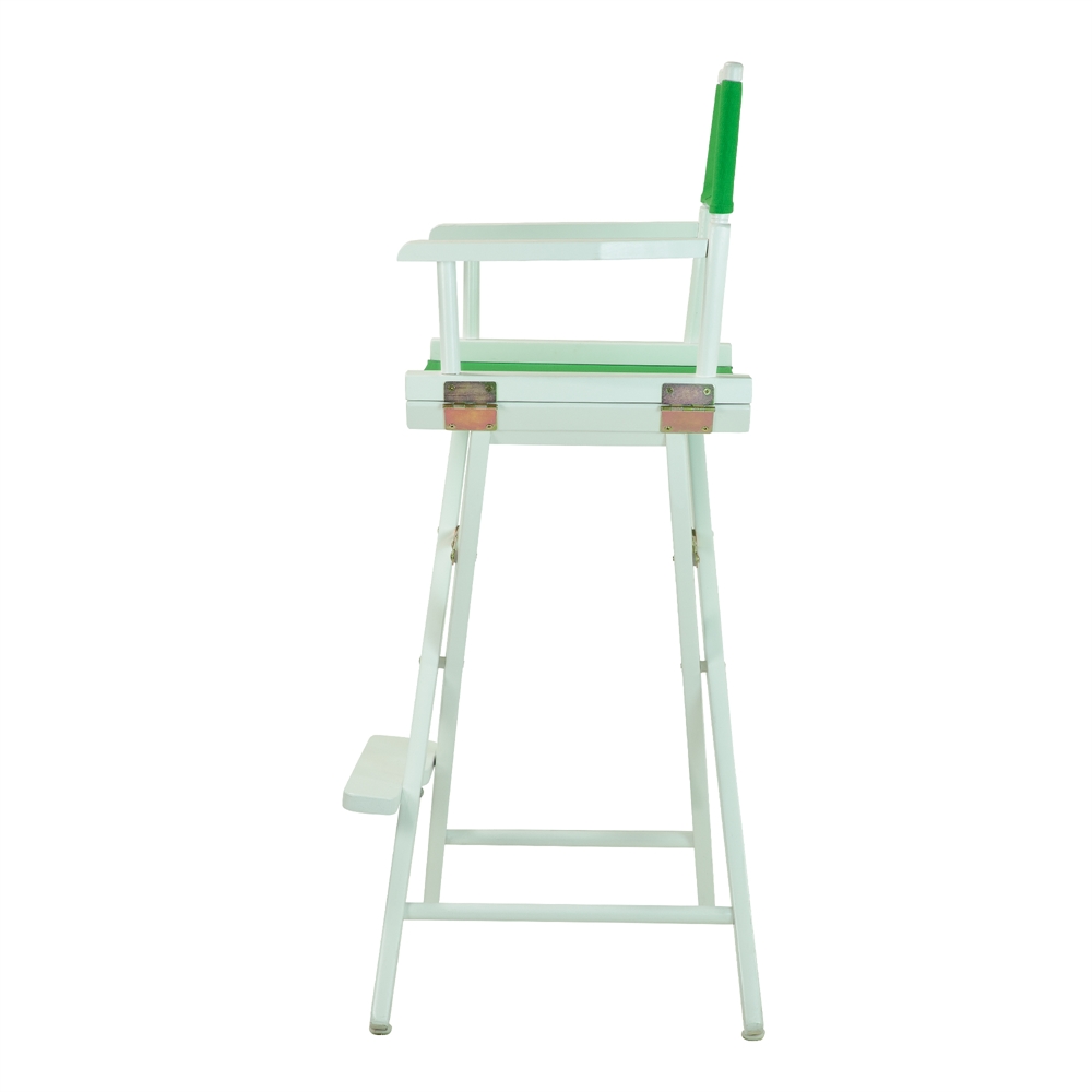 30" Director's Chair White Frame-Green Canvas. Picture 3