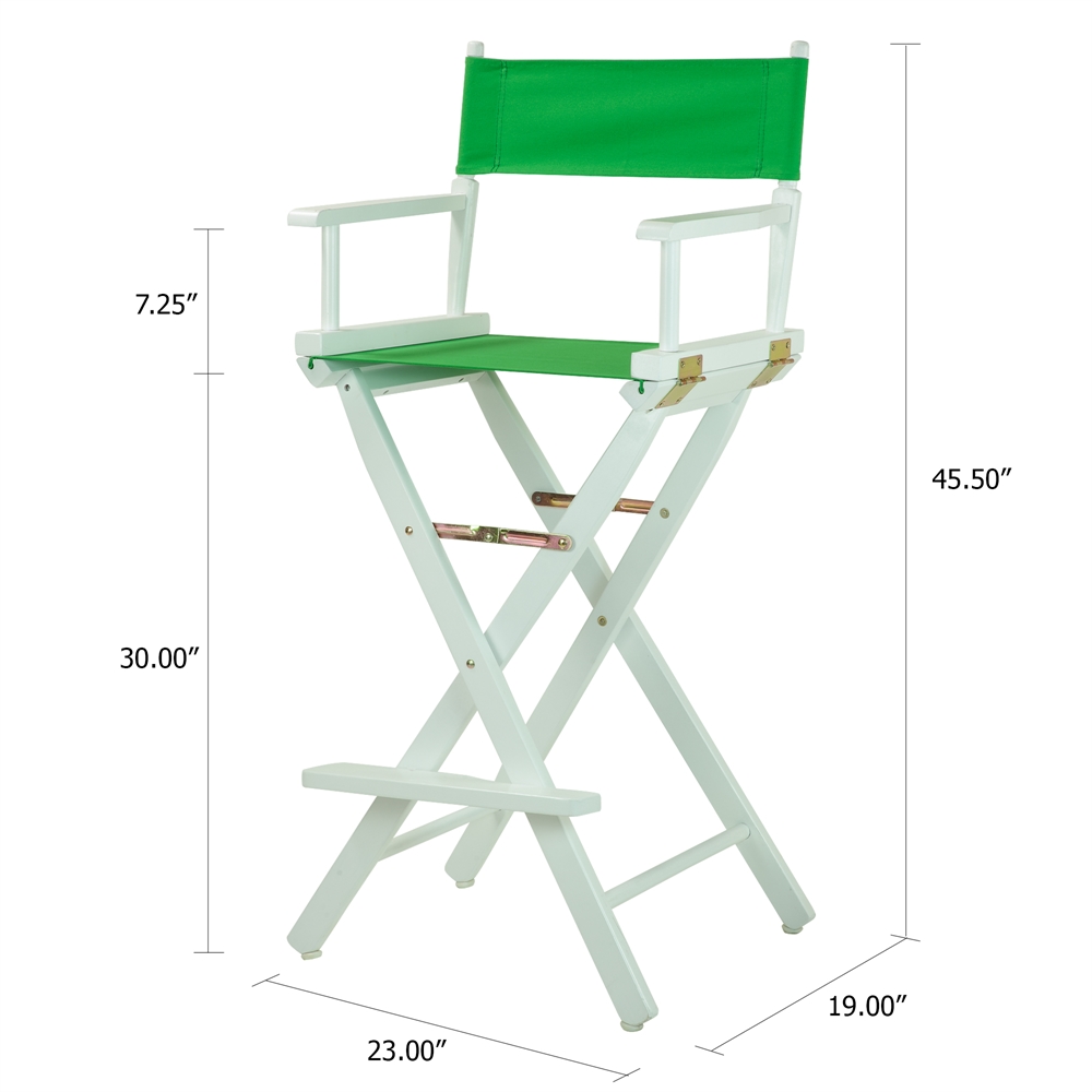 30" Director's Chair White Frame-Green Canvas. Picture 5