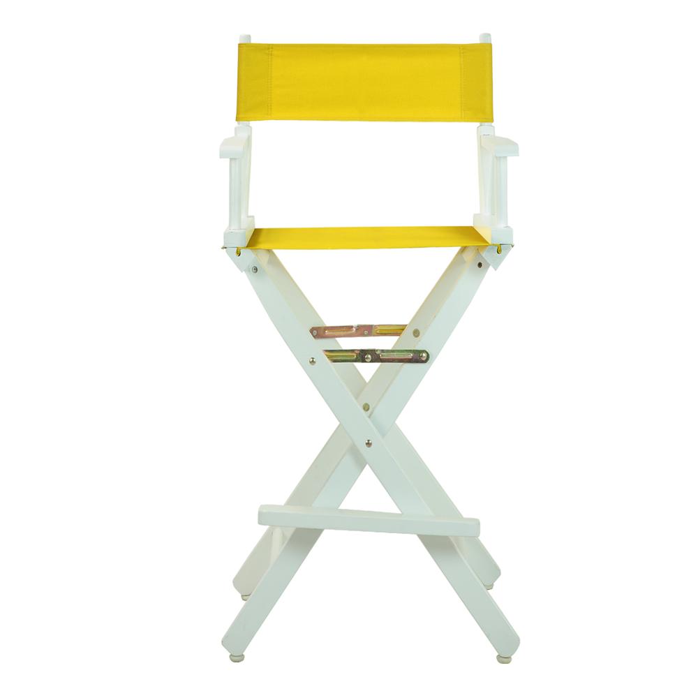 30" Director's Chair White Frame-Gold Canvas. Picture 1