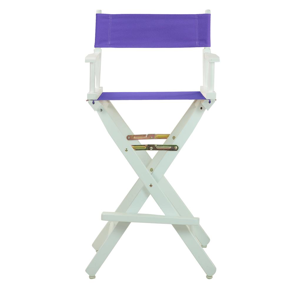 30" Director's Chair White Frame-Purple Canvas. Picture 1