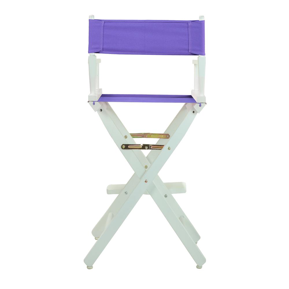 30" Director's Chair White Frame-Purple Canvas. Picture 4