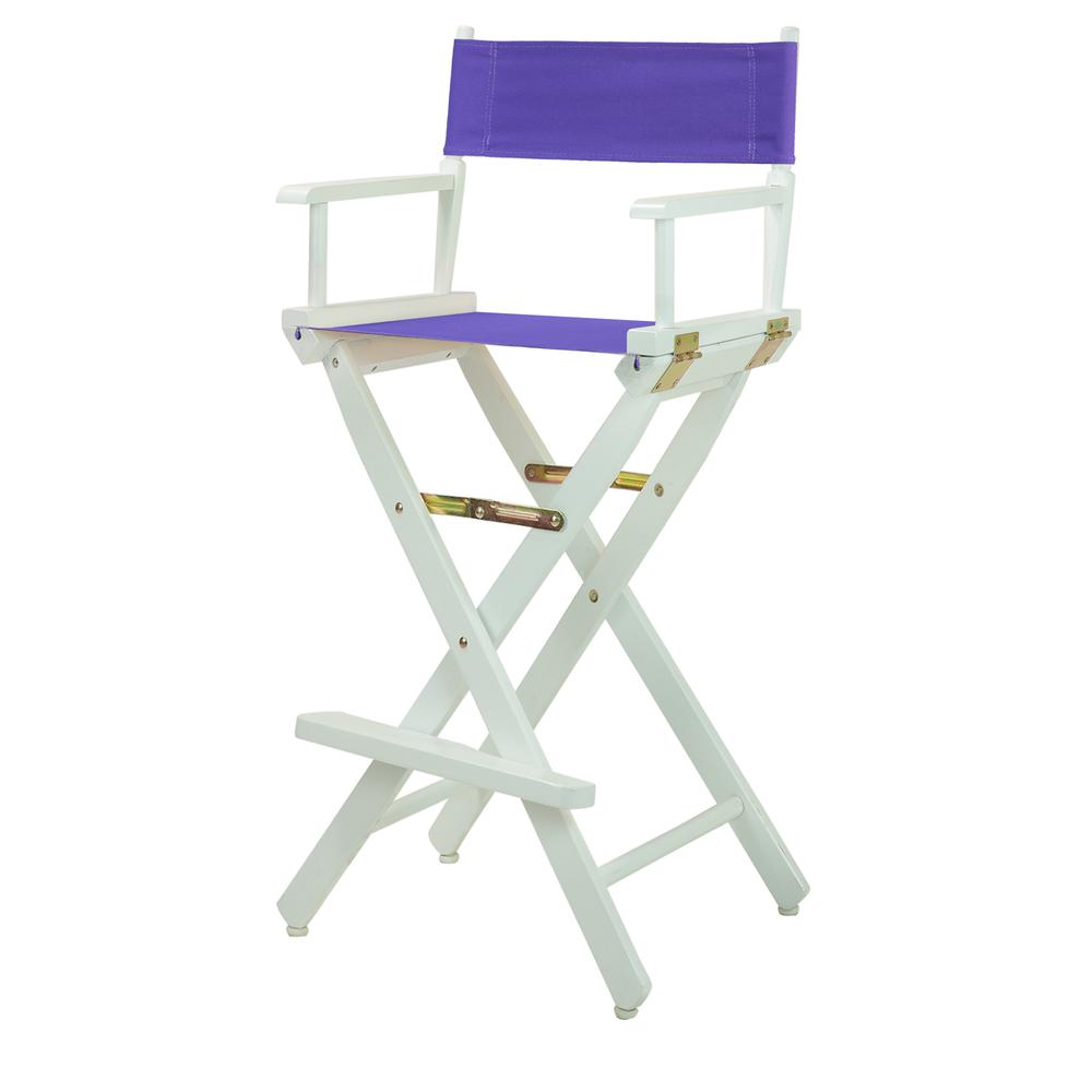 30" Director's Chair White Frame-Purple Canvas. Picture 5