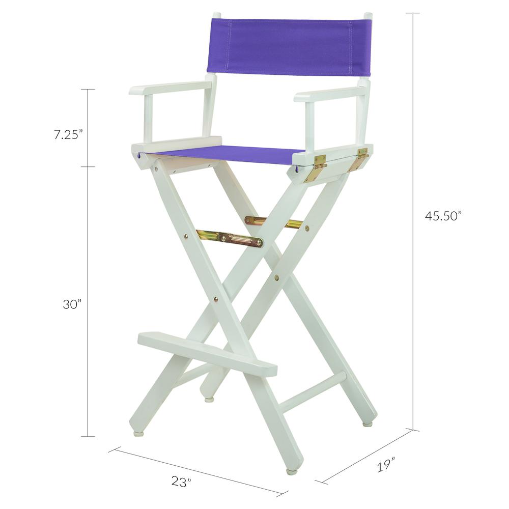 30" Director's Chair White Frame-Purple Canvas. Picture 6