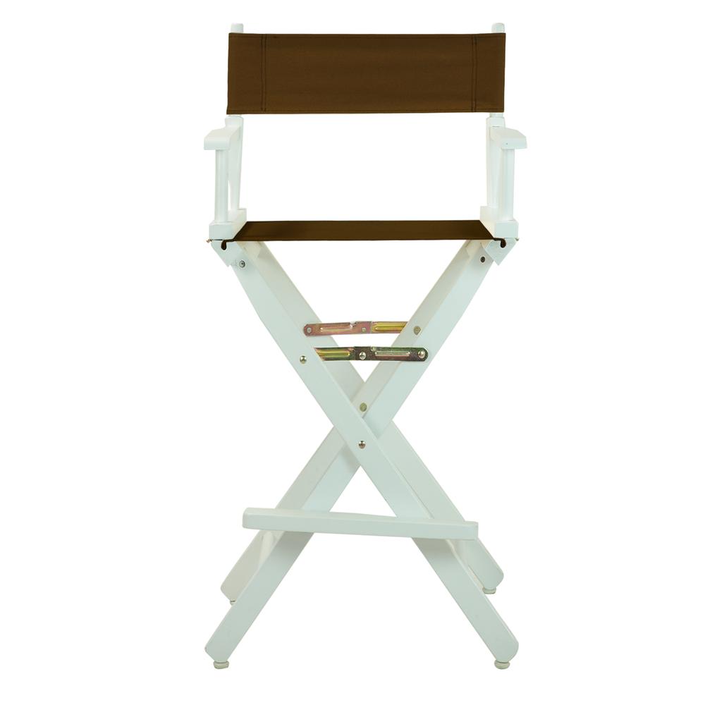 30" Director's Chair White Frame-Brown Canvas. Picture 1