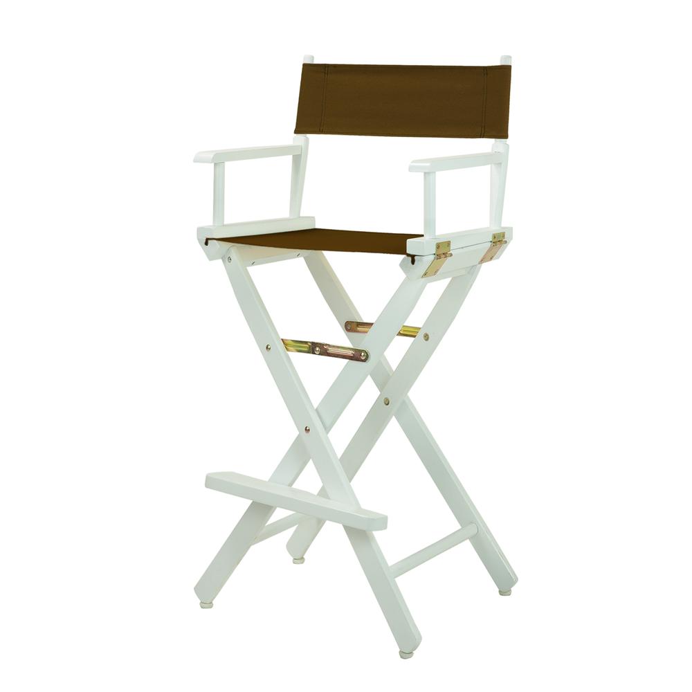 30" Director's Chair White Frame-Brown Canvas. Picture 5