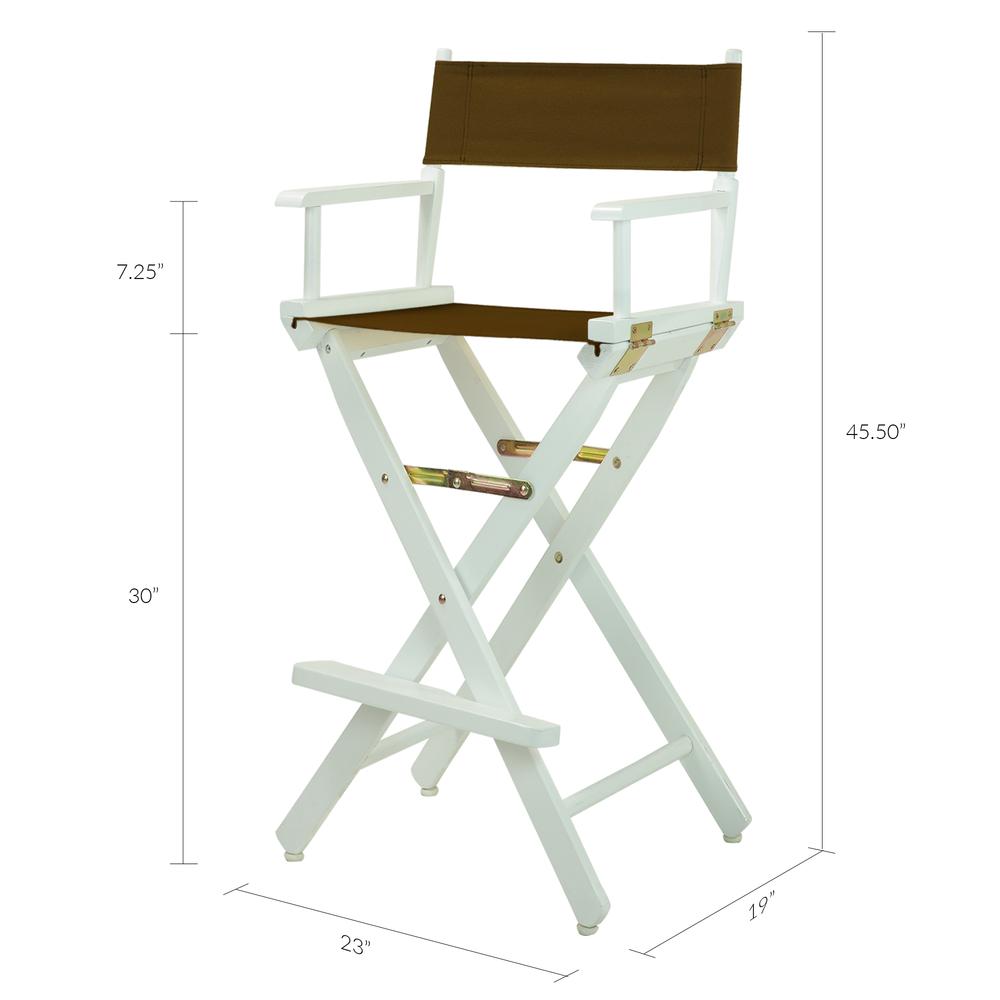 30" Director's Chair White Frame-Brown Canvas. Picture 6