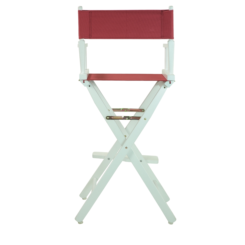 30" Director's Chair White Frame-Burgundy Canvas. Picture 4