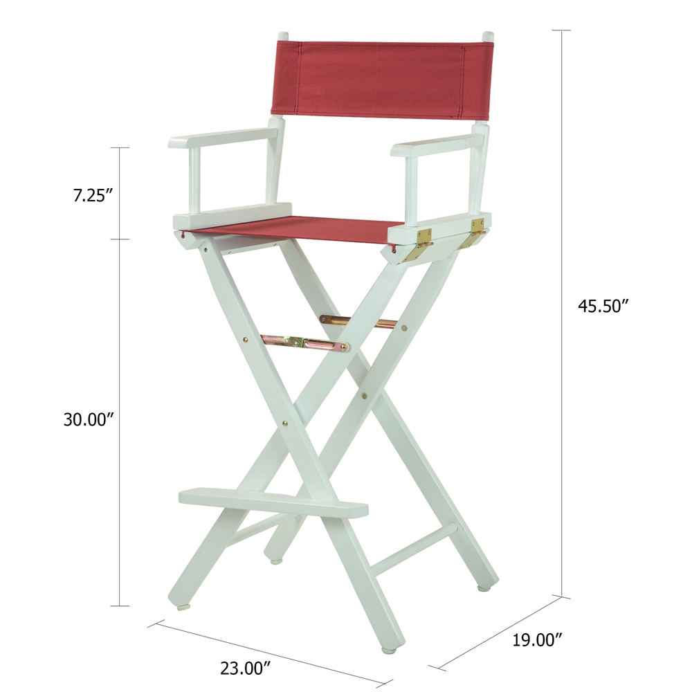30" Director's Chair White Frame-Burgundy Canvas. Picture 5