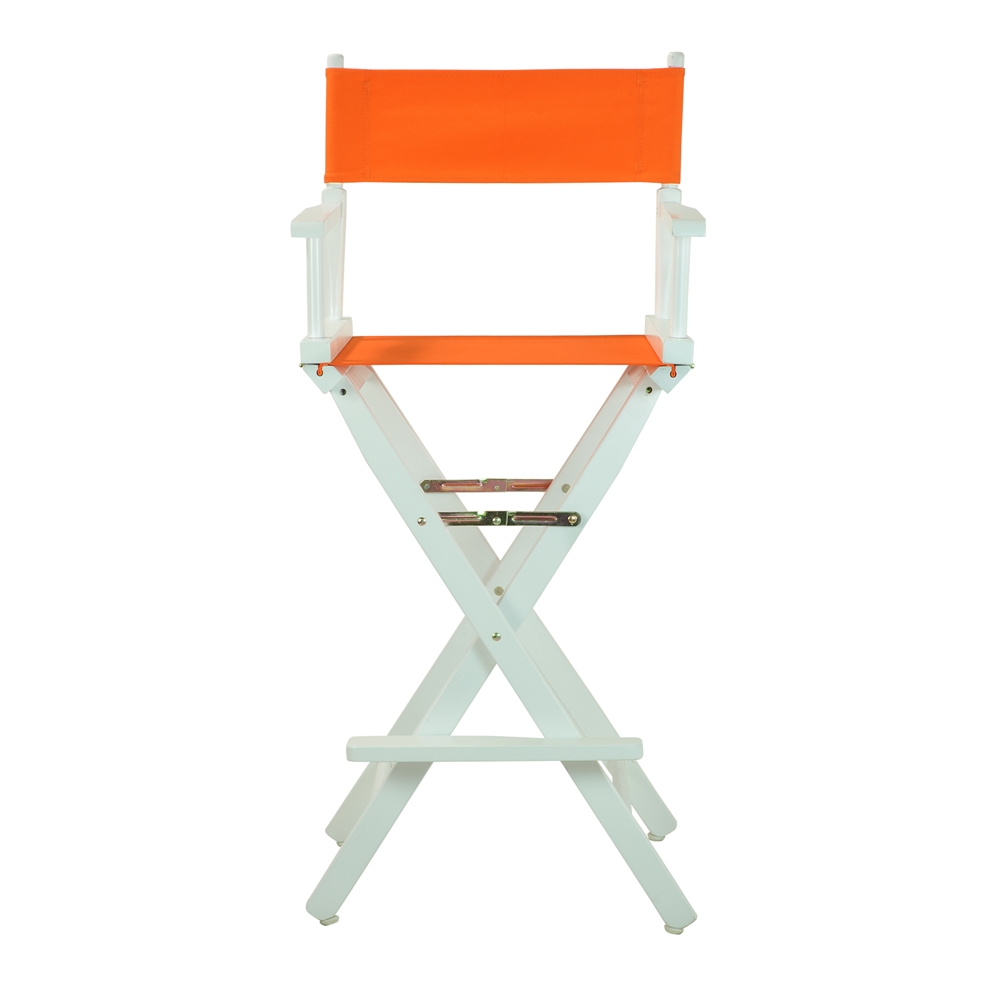 30" Director's Chair White Frame-Tangerine Canvas. Picture 1