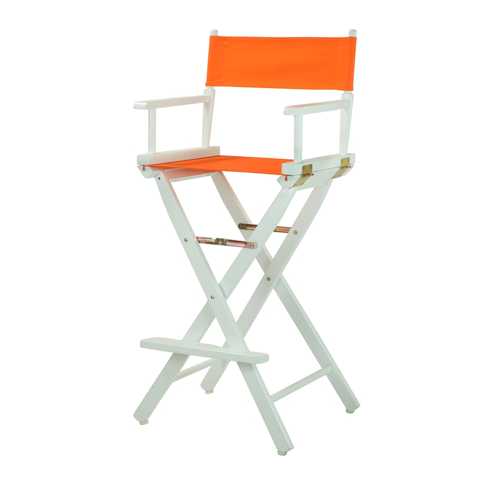 30" Director's Chair White Frame-Tangerine Canvas. Picture 2