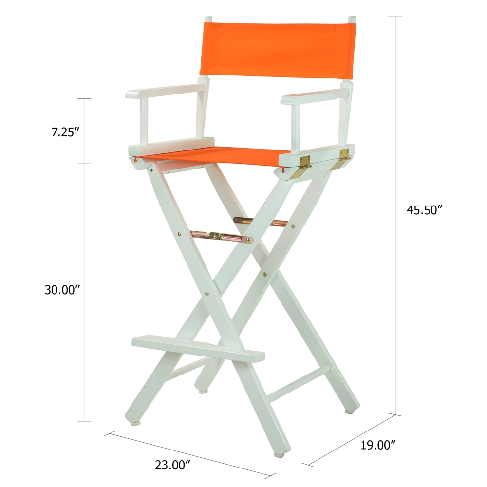 30" Director's Chair White Frame-Tangerine Canvas. Picture 5