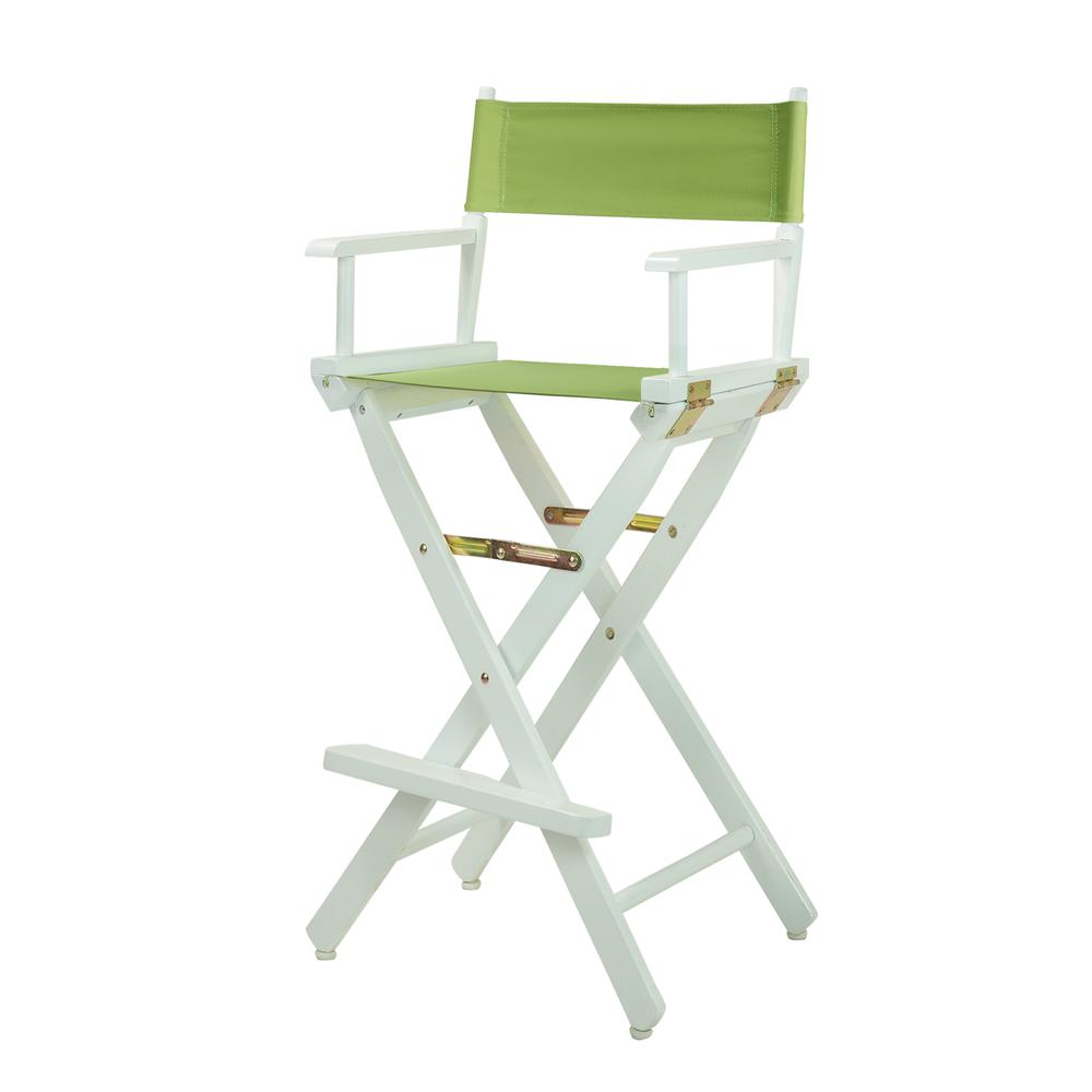 30" Director's Chair White Frame-Lime Green Canvas. Picture 5