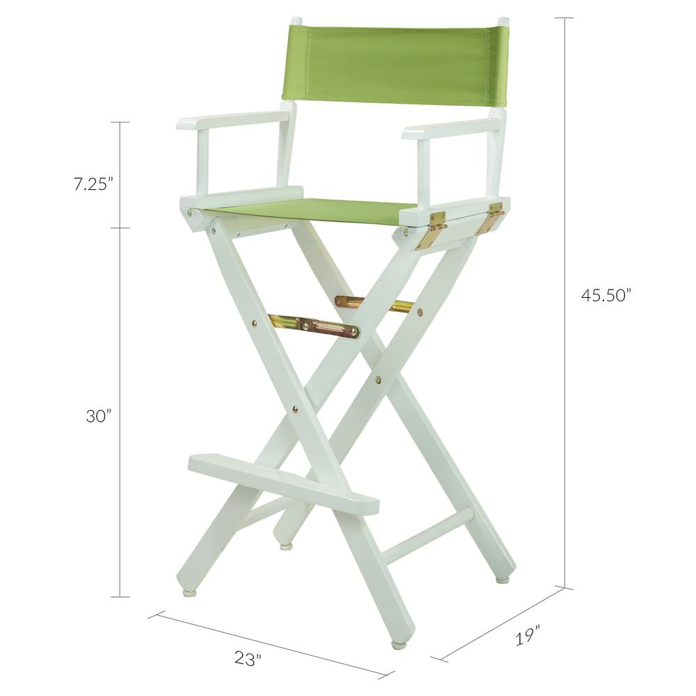 30" Director's Chair White Frame-Lime Green Canvas. Picture 6