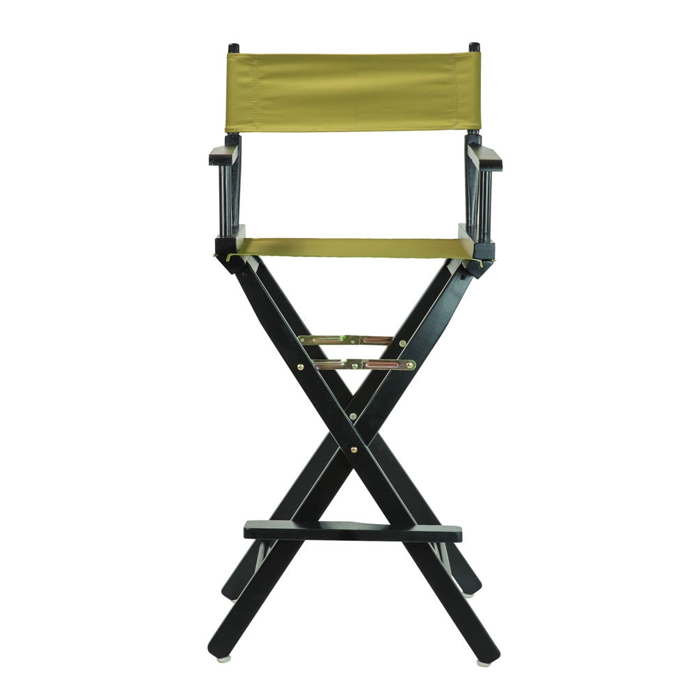 30" Director's Chair Black Frame-Olive Canvas. Picture 1