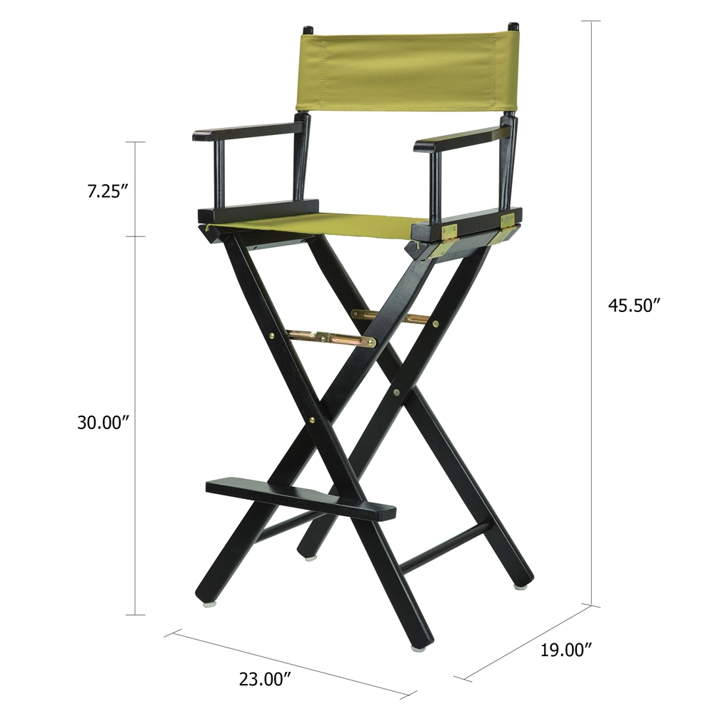 30" Director's Chair Black Frame-Olive Canvas. Picture 5
