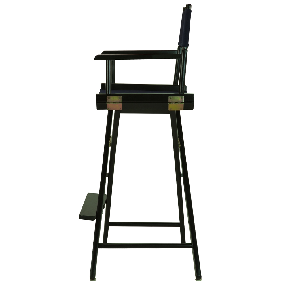 30" Director's Chair Black Frame-Navy Blue Canvas. Picture 2