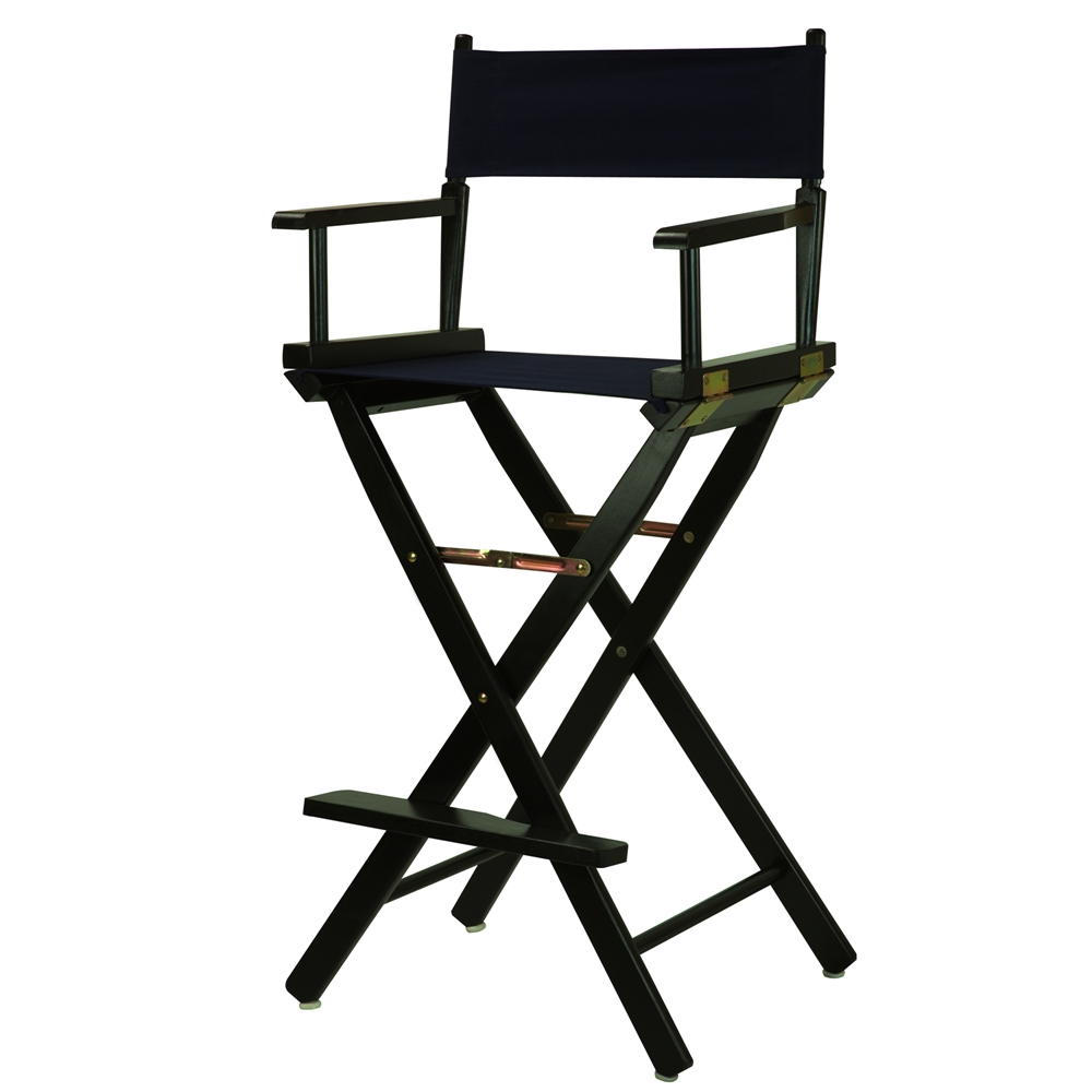 30" Director's Chair Black Frame-Navy Blue Canvas. Picture 4