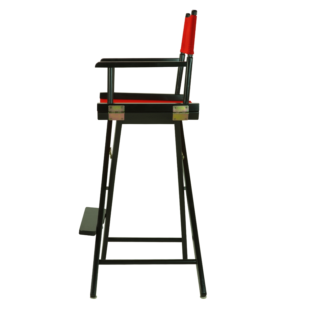 30" Director's Chair Black Frame-Red Canvas. Picture 2