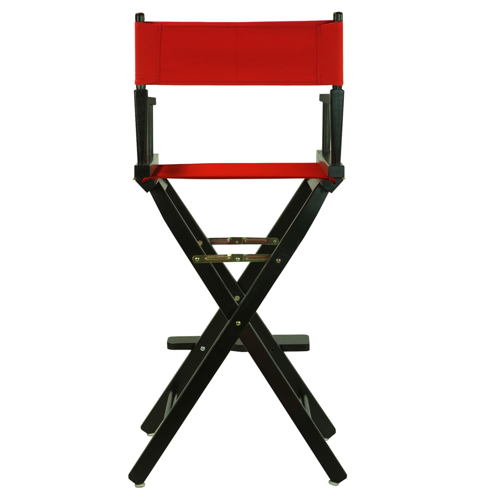 30" Director's Chair Black Frame-Red Canvas. Picture 3