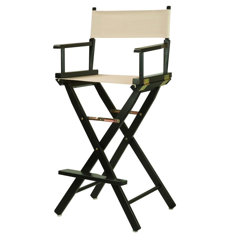 30" Director's Chair Black Frame-Natural/Wheat Canvas. Picture 4
