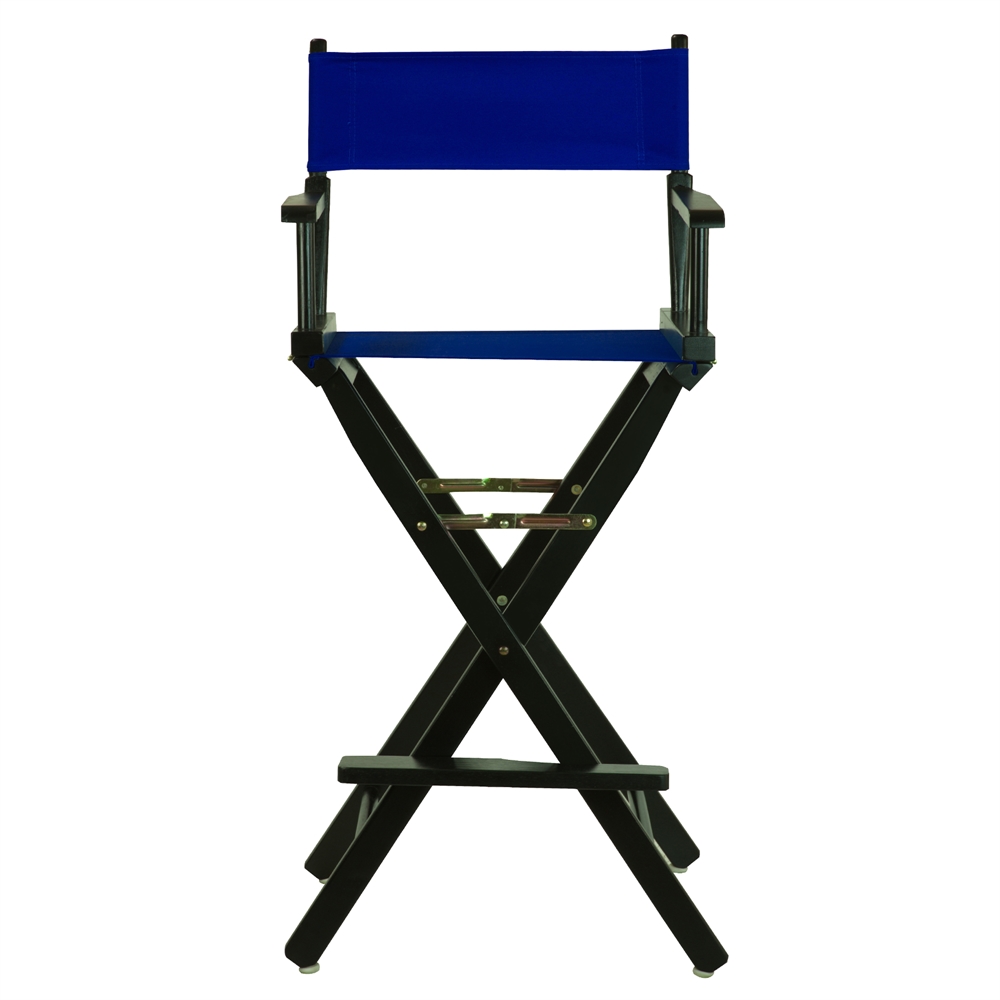 30" Director's Chair Black Frame-Royal Blue Canvas. Picture 1