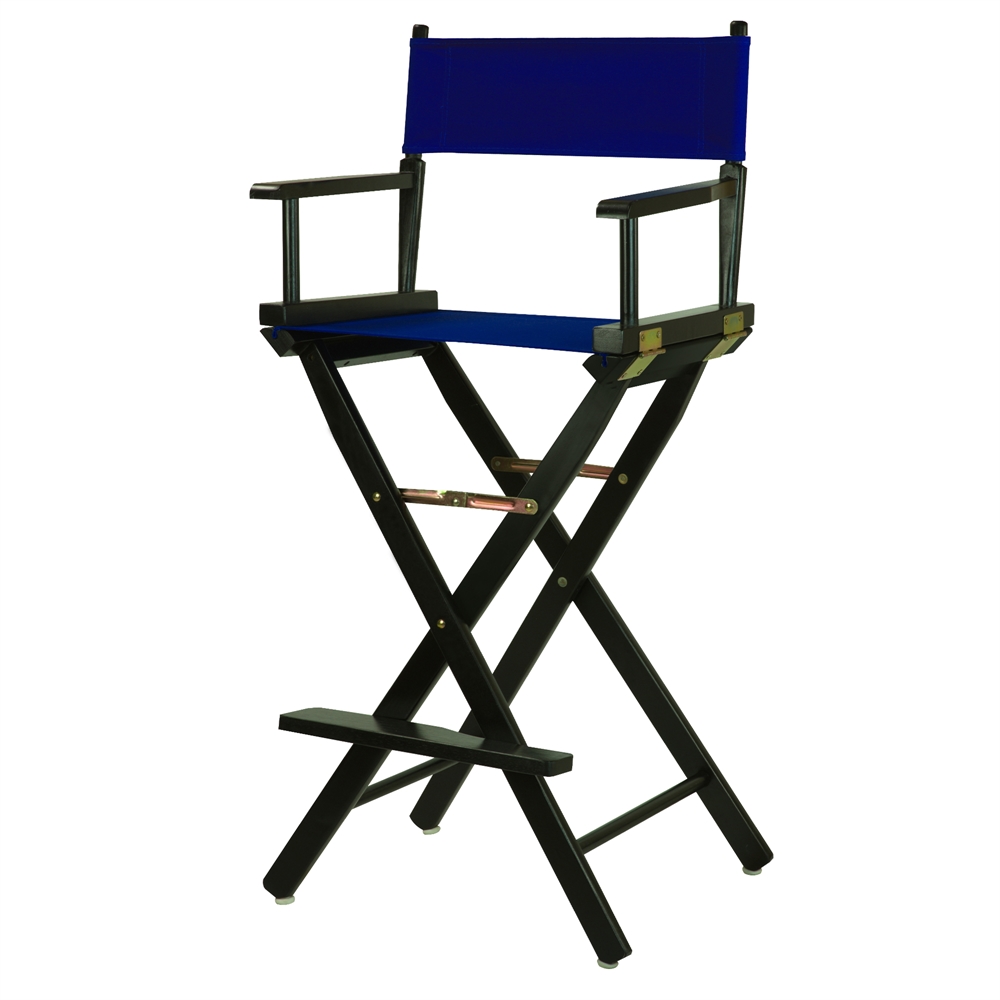 30" Director's Chair Black Frame-Royal Blue Canvas. Picture 4